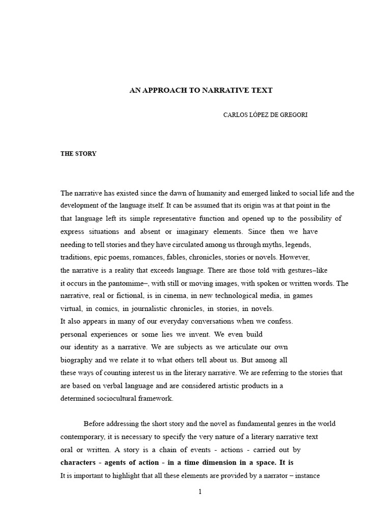 4-An Approach To Narrative Text | PDF | Narrative | Narration