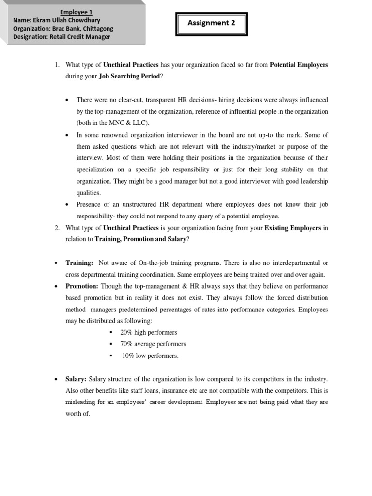 practices during recruitment and ways to solve it through HR