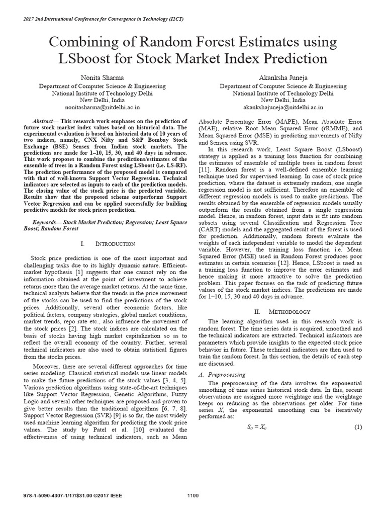 Combining of Random Forest Estimates Using LSboost For Stock Market ...