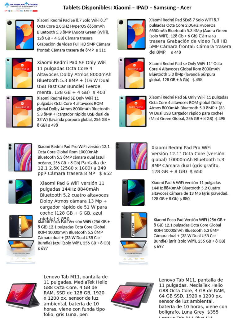 Tablets Xiaomi Redmi Pad | PDF | Android (sistema operativo) | Aparatos ...