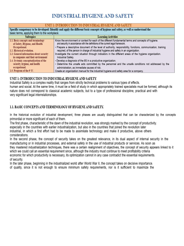 1-1 - Concepts On Industrial Hygiene and Safety | PDF | Occupational ...