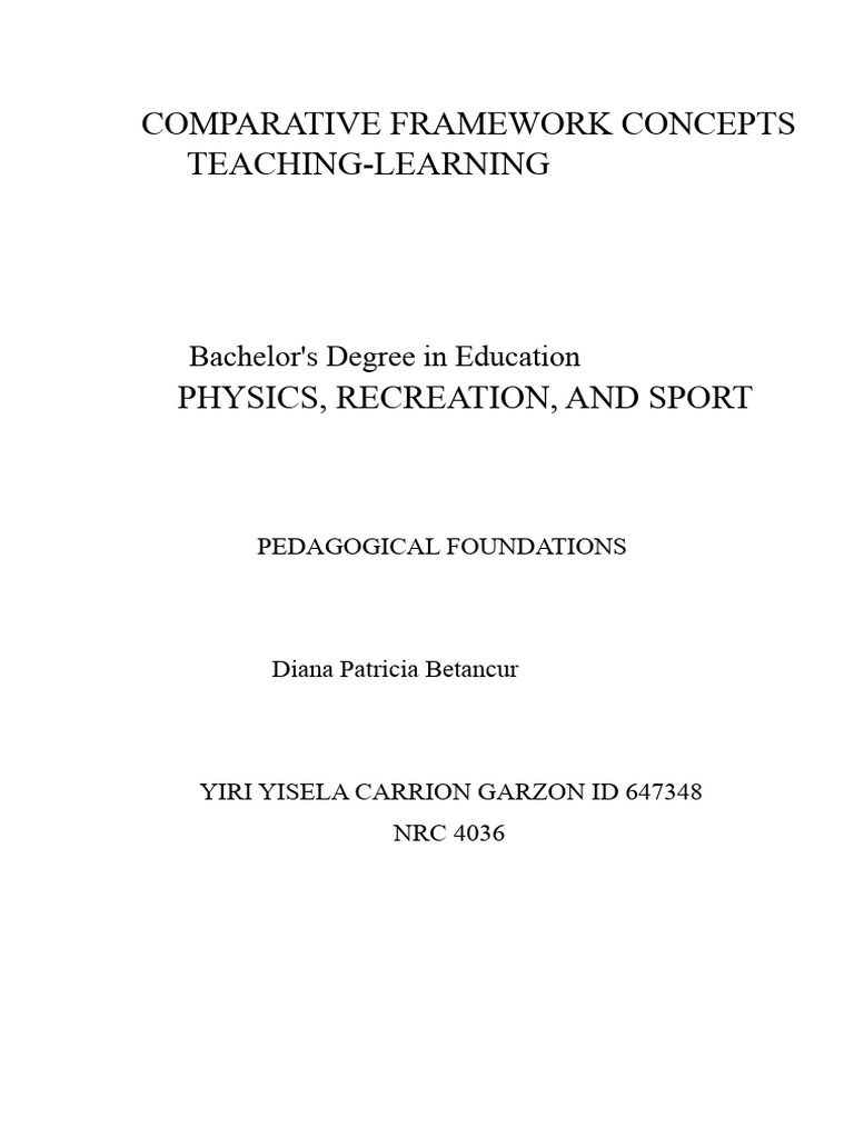 Comparative Chart of Teaching - Learning Concepts | PDF | Pedagogy ...