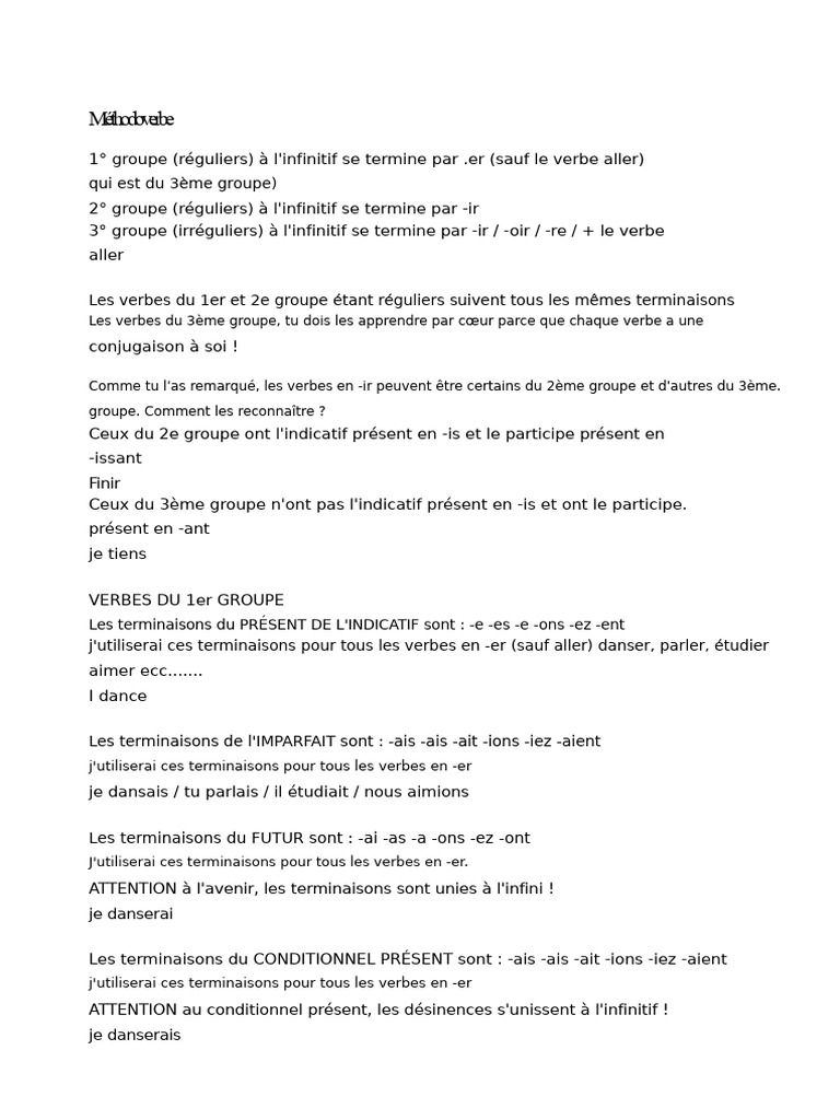 Conjugaison des verbes en français | PDF | Verbe | Relations syntaxiques