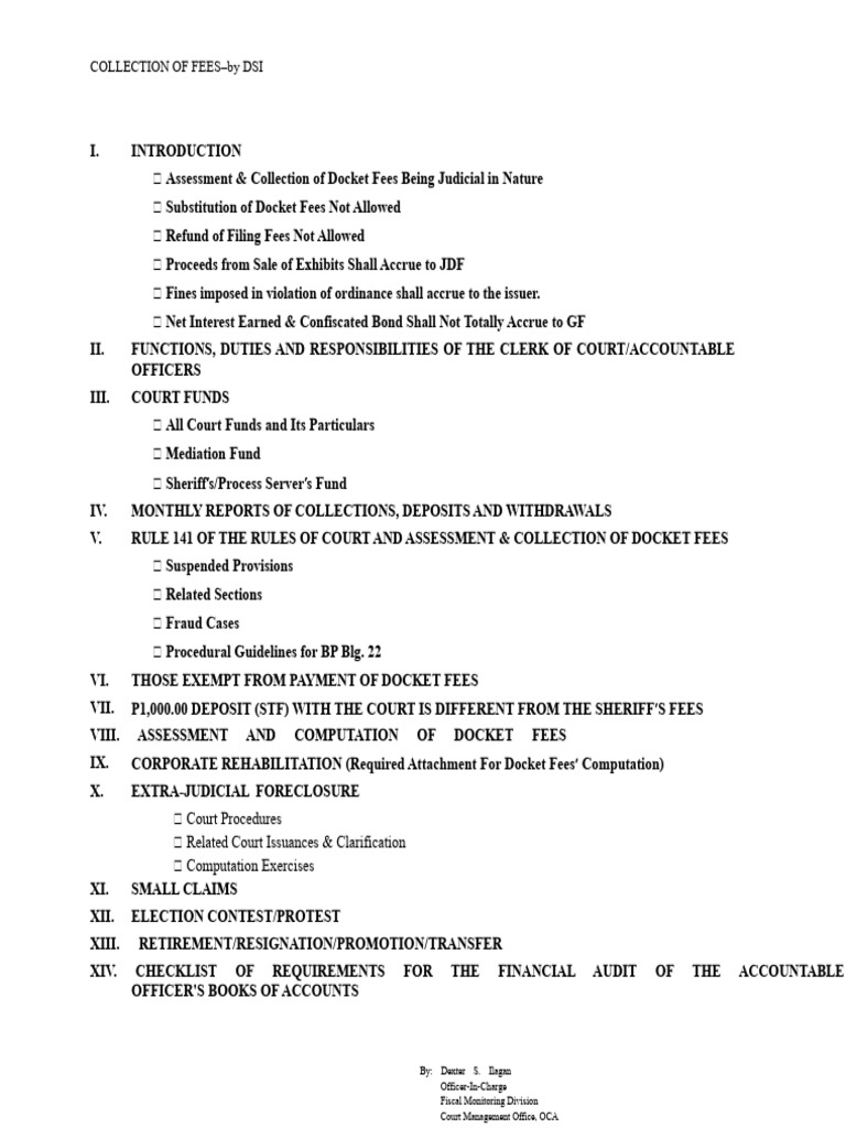Docket Fees Collection Guidelines | PDF | Lawsuit | Supreme Court Of ...
