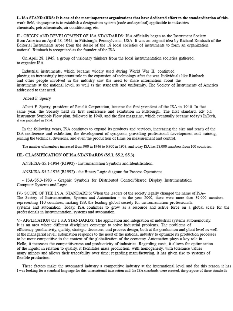 Overview of ISA Standards and Their Impact | PDF | Standardization ...