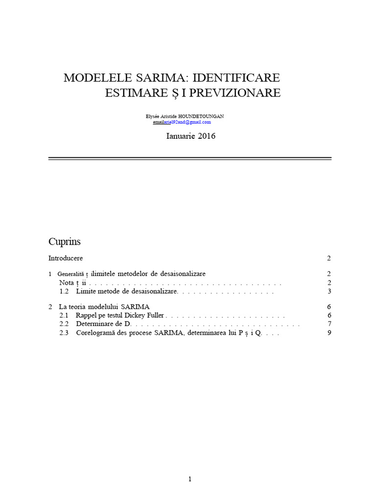 Modelele SARIMA | PDF
