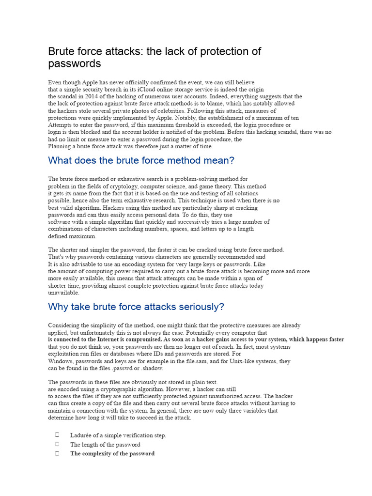 Protecting Against Brute Force Attacks | PDF | Password | Key ...