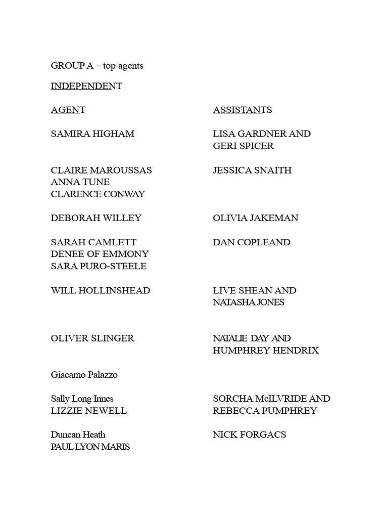 Top Agents and Assistants Overview | PDF