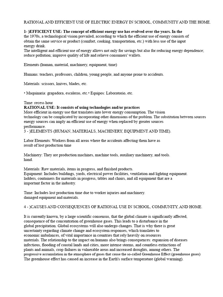 Efficient Energy Use in Schools and Homes | PDF | Greenhouse Effect ...