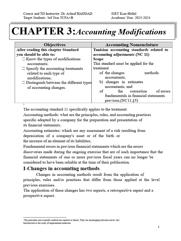 Ch3-Accounting Modifications | PDF | Accounting | Depreciation