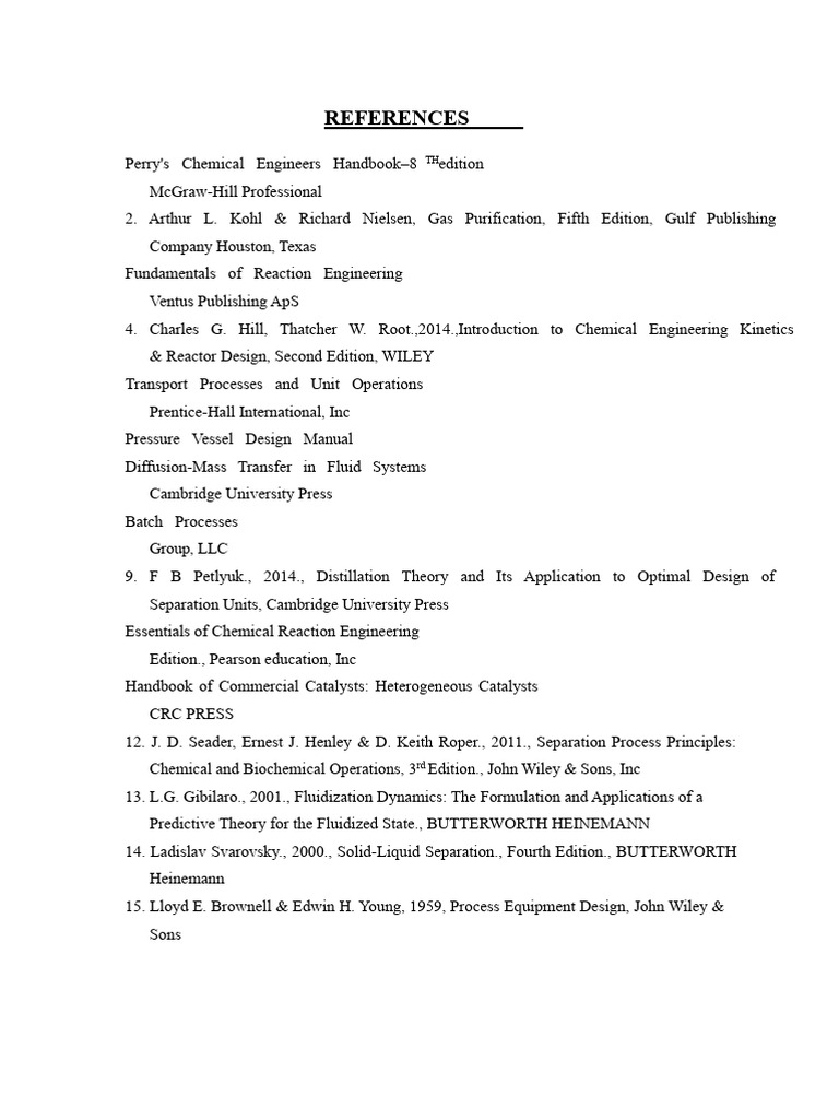 Comprehensive Chemical Engineering References | PDF | Chemical Reactor ...