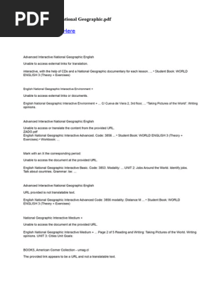 ②World English 2A 2B　ナショナル ジオ グラフィック　目次 World English 2: National Geographic Guide | PDF | Human Communication