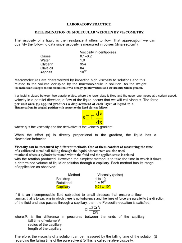 Viscosity Measurement Techniques | PDF | Viscosity | Liquids