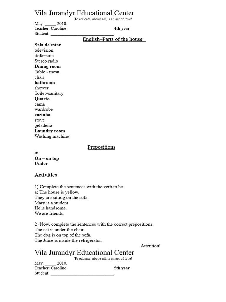 4th Grade English Activities Guide | PDF | Linguistics | Linguistic ...