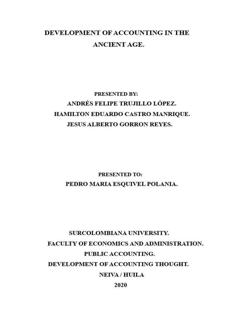 Ancient Accounting Development Overview | PDF | Sumer | Babylon