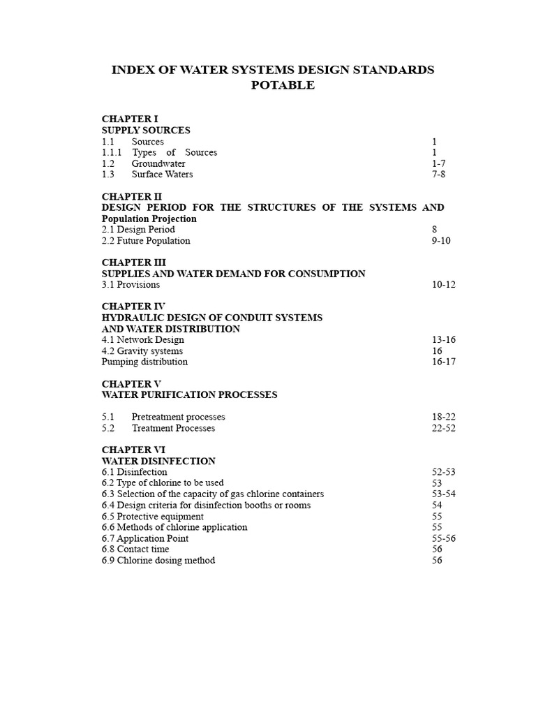 Drinking Water Design Standards | PDF | Water Purification | Filtration