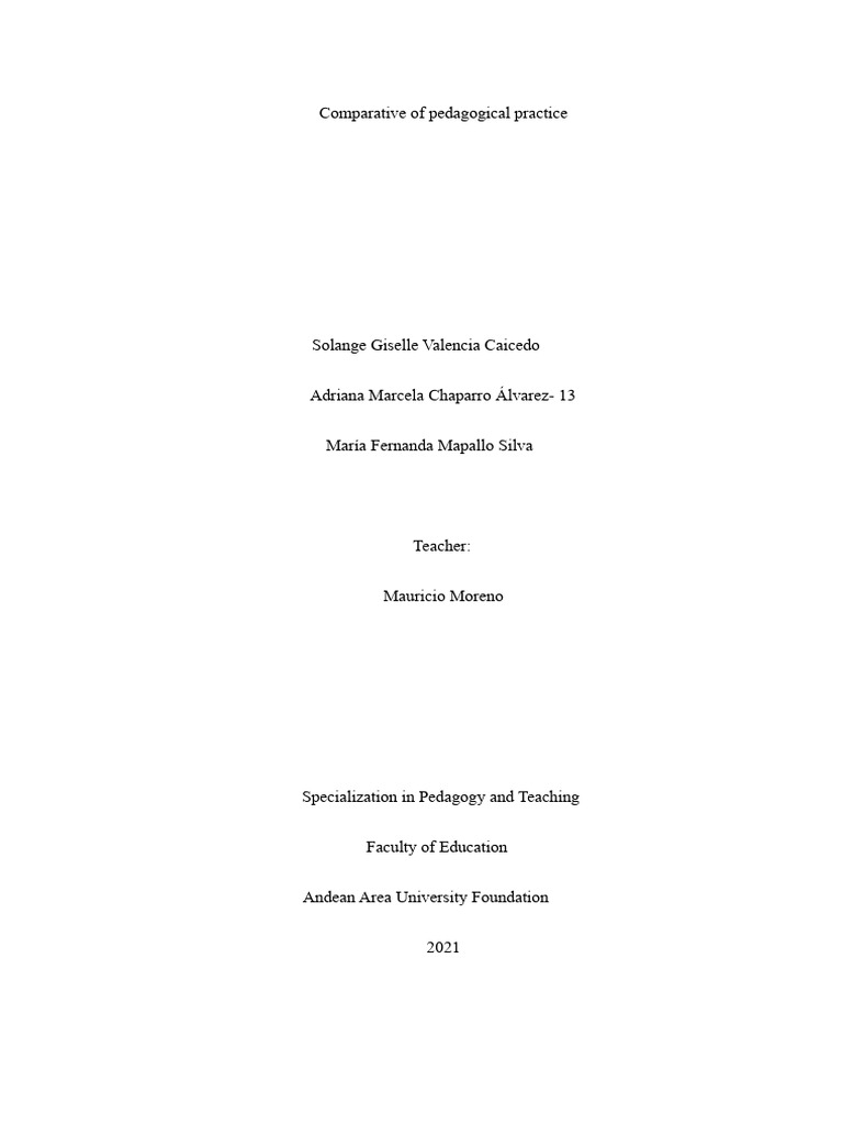 Comparative Analysis of Pedagogical Practices | PDF | Pedagogy ...