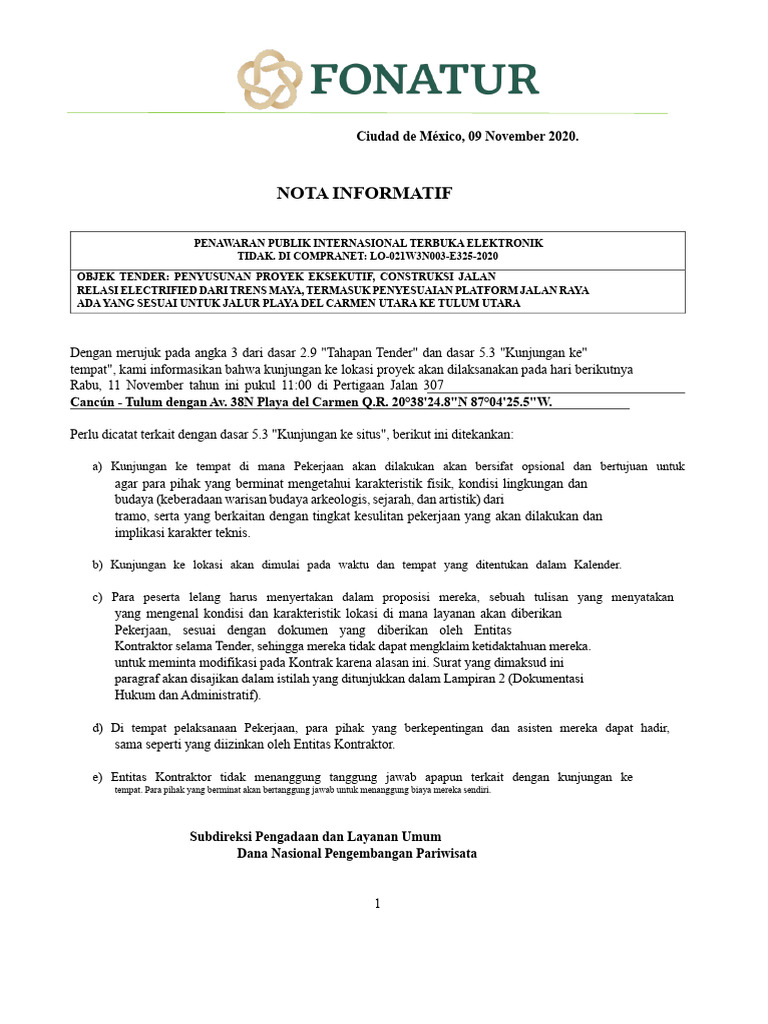 Nota Informasi | PDF