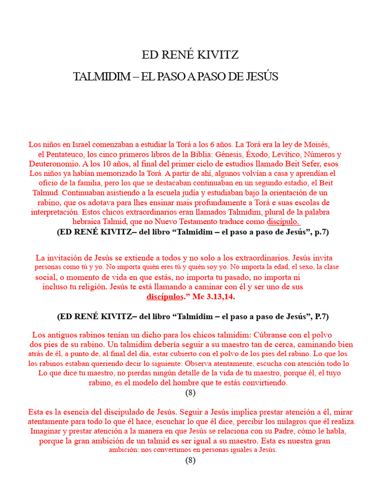 Talmidim: Discipulado y Transformación | PDF | Tora | Jesús