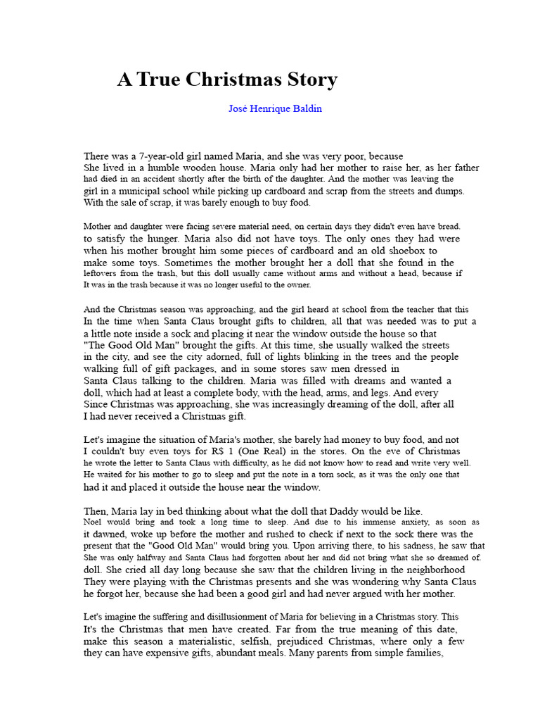 Maria's Journey: A True Christmas Story | PDF | Christmas | Santa Claus