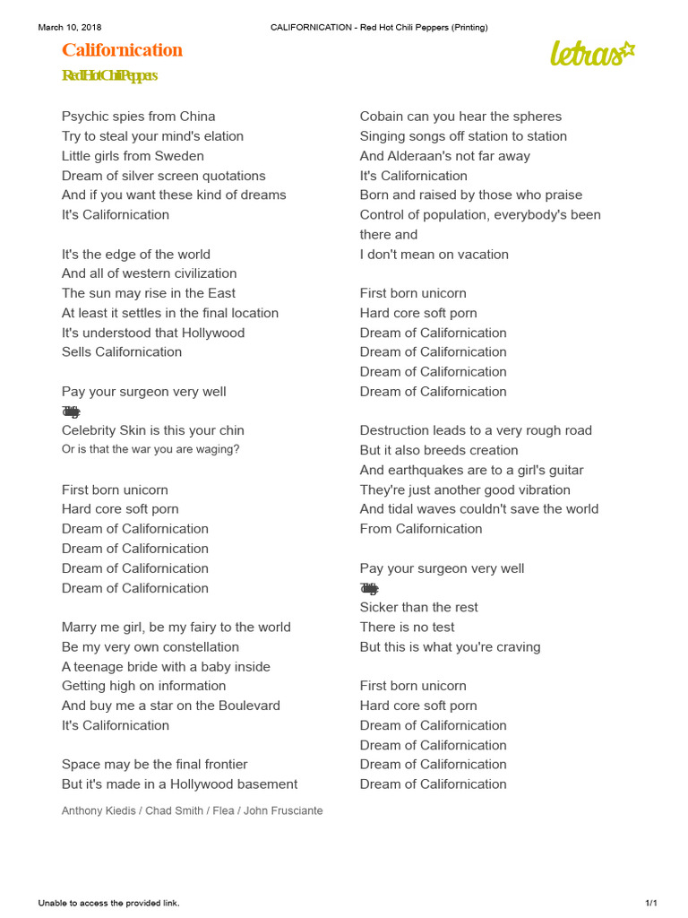 レッチリ「Californication (Not Final)」 CD レッチリ