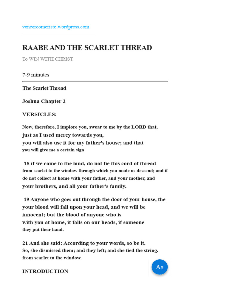 Rahab and the Scarlet Thread Explained | PDF | Salvation | Jesus