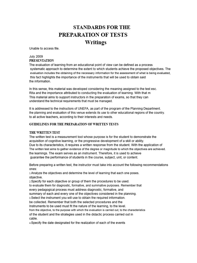 Guidelines for Writing Effective Tests | PDF | Educational Assessment ...