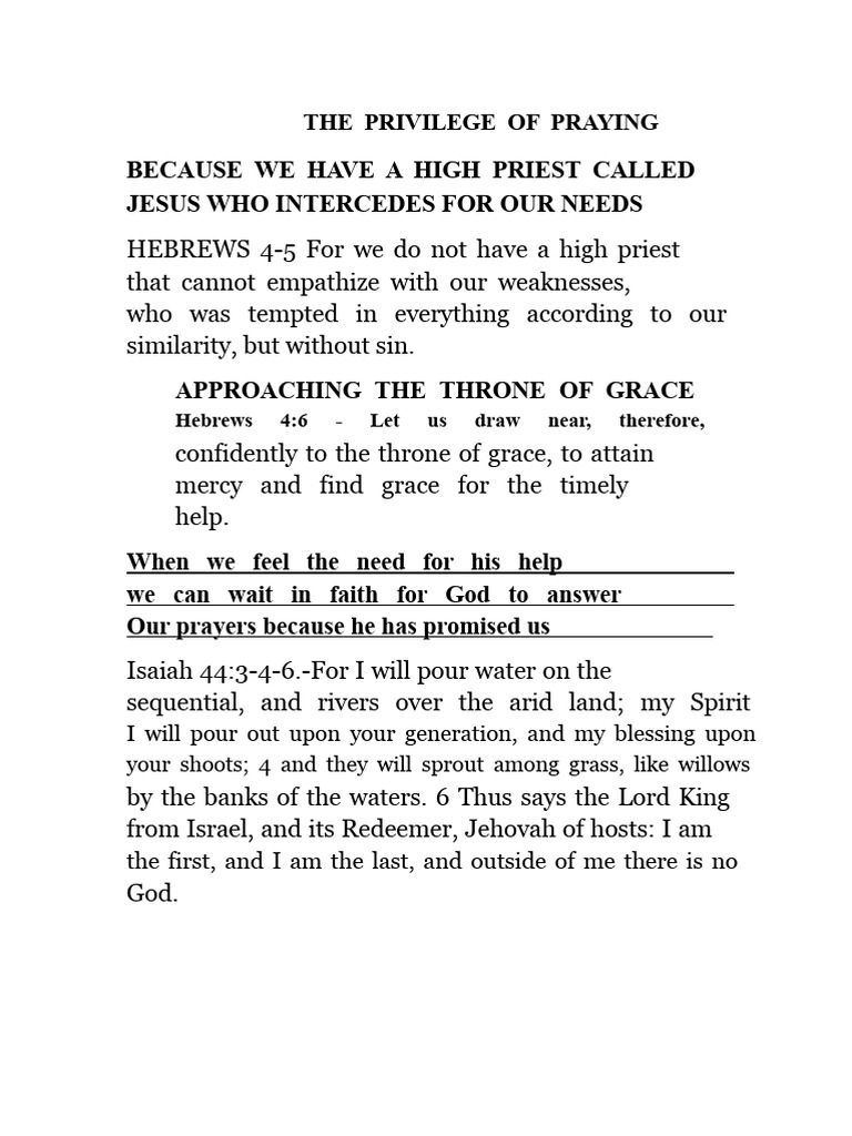 The Power of Prayer and Faith | PDF | Divine Grace | Prayer