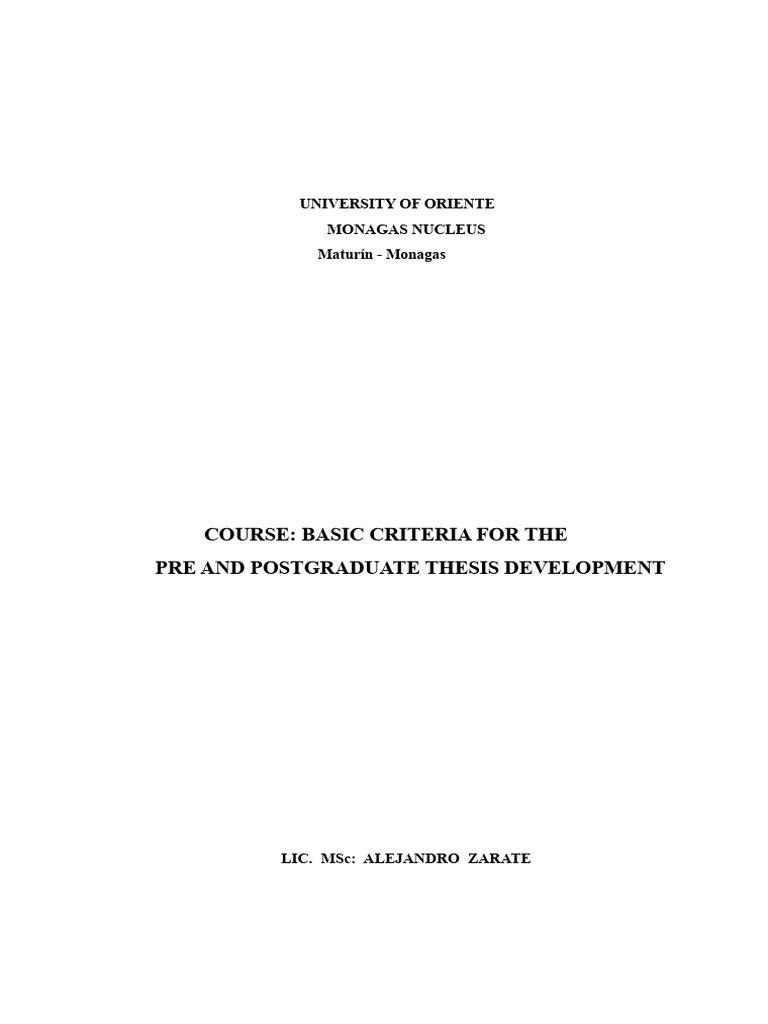 Thesis Development Guidelines for Students | PDF | Hypothesis ...