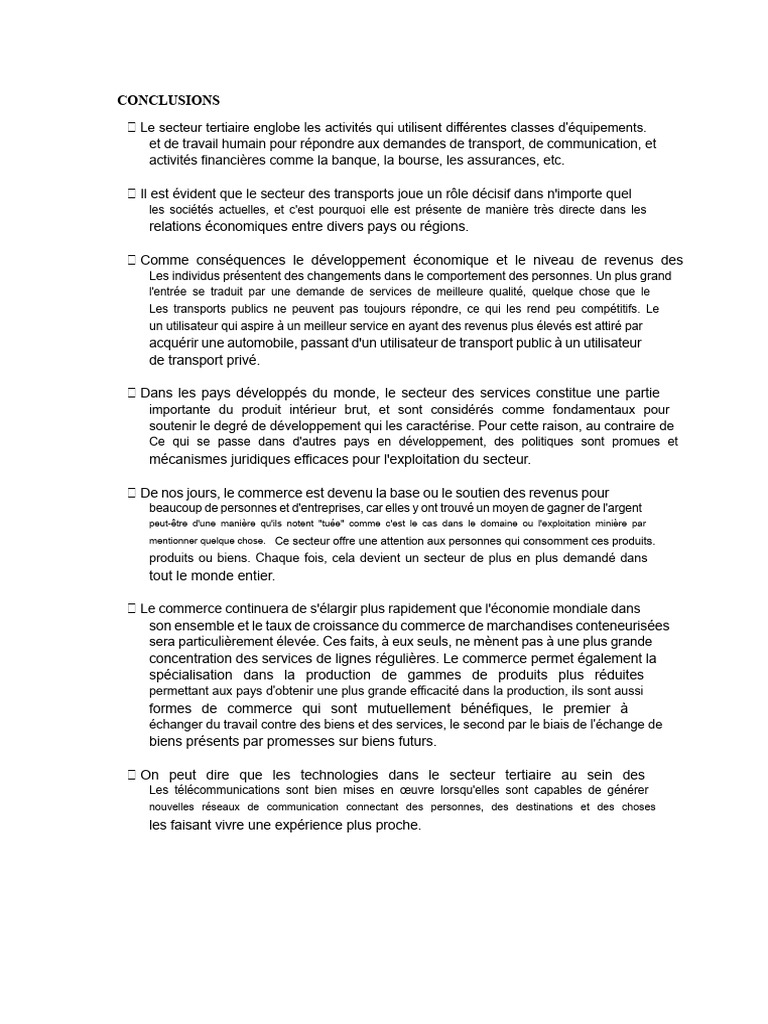 Impact du secteur tertiaire sur l'économie | PDF | Secteur tertiaire ...