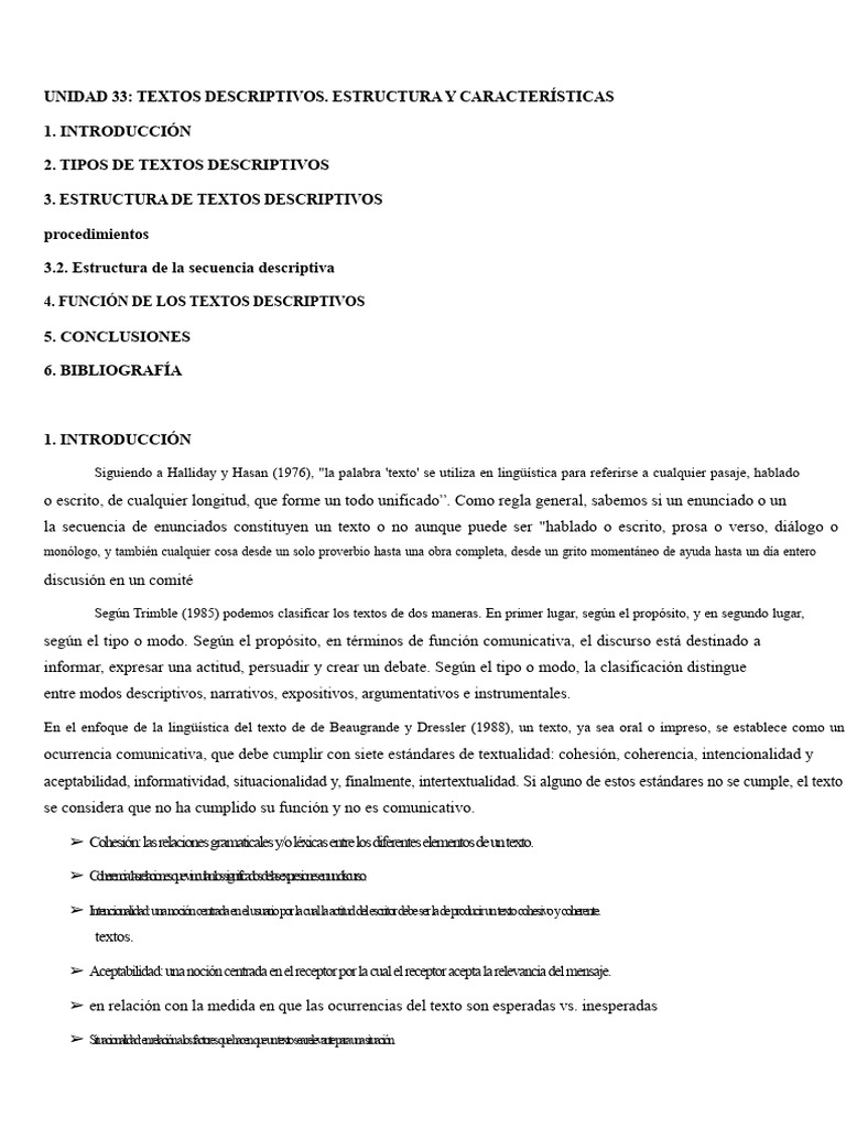 Estructura y Tipos de Textos Descriptivos | PDF | Narración | Conocimiento