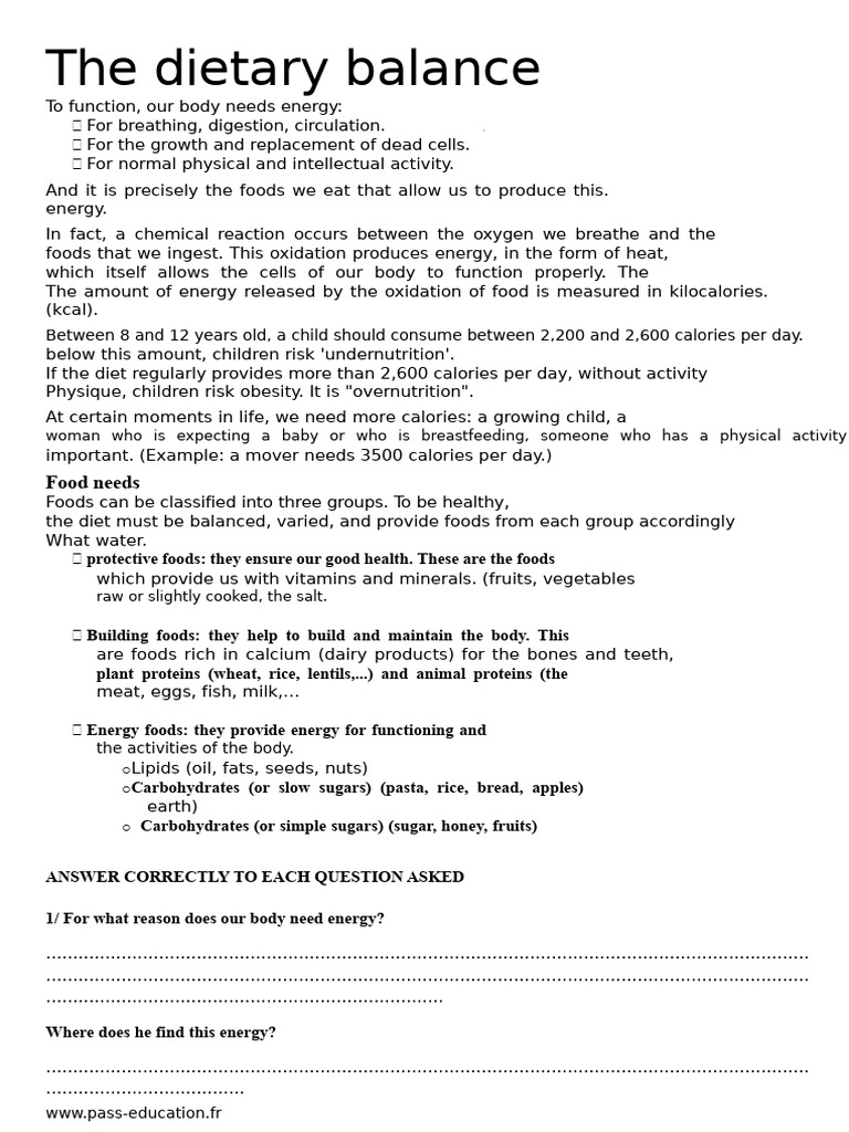 Understanding Dietary Balance for Health | PDF | Calorie | Food Energy