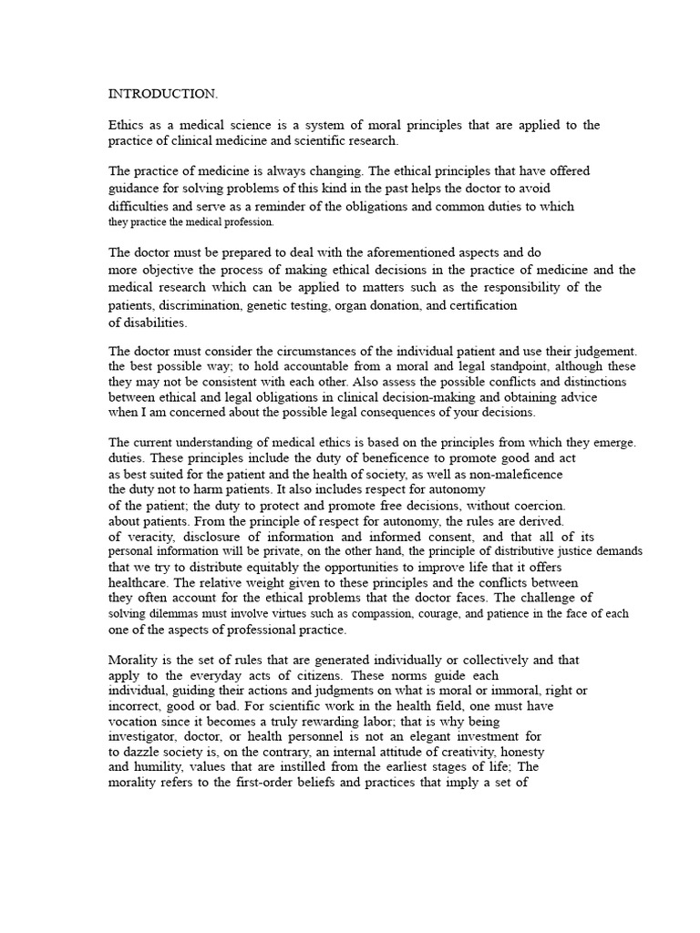 Medical Ethics: Principles and Practices | PDF | Medical Ethics | Morality