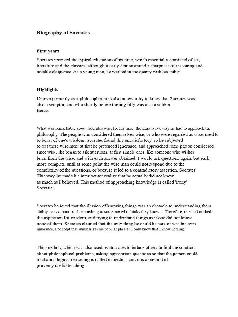 Biography of Socrates, Aristotle, and Plato PDF | PDF | Socrates | Plato