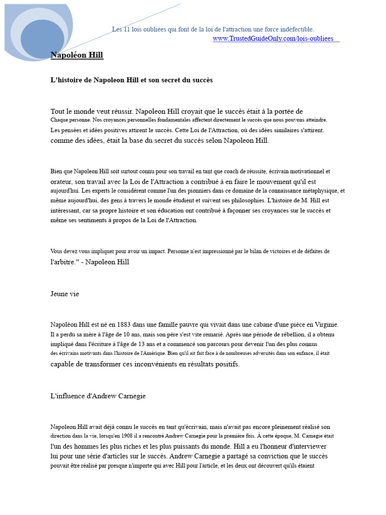 11 Lois Oubliées de la Loi d'Attraction | PDF | Loi de l'attraction ...