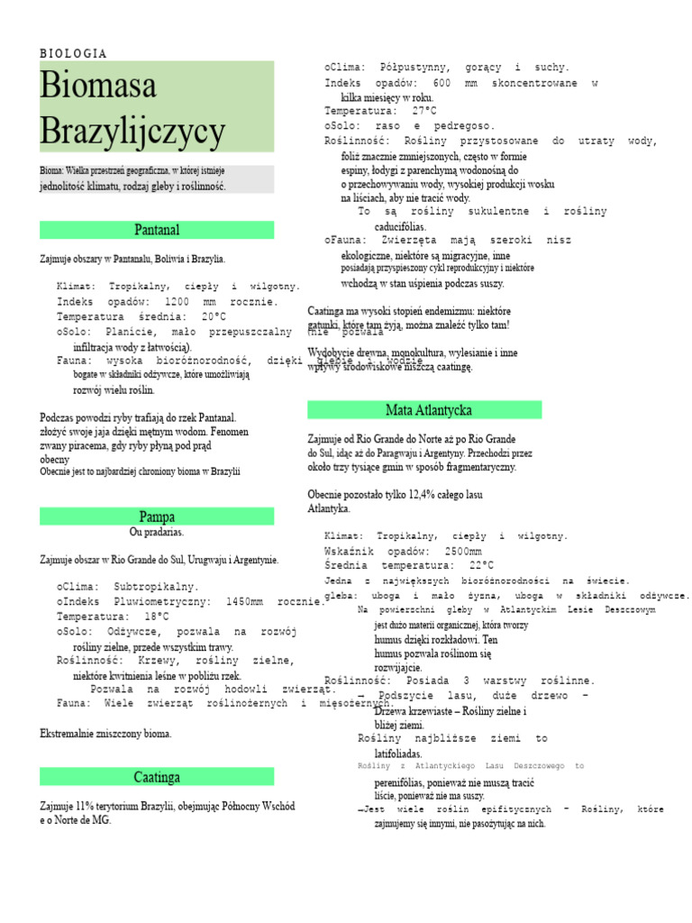 Biomy Brazylii | PDF