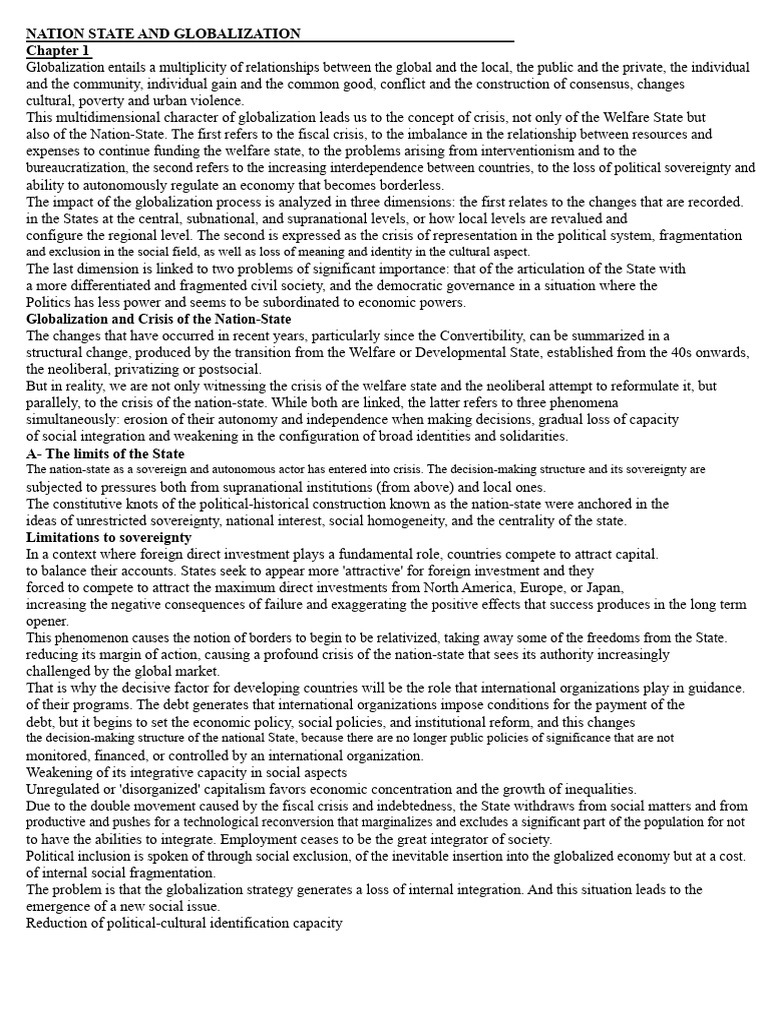Crisis of Nation-State in Globalization | PDF | Globalization | Society