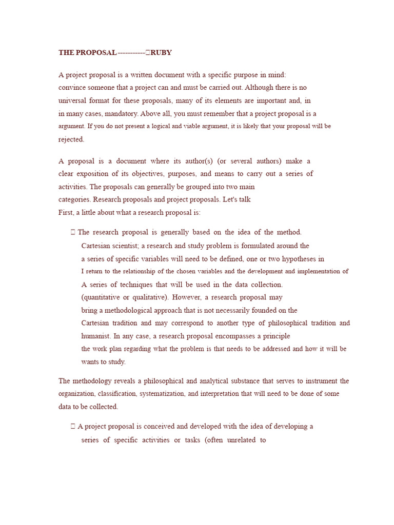 Preparation of The Project Proposal | PDF | Methodology | Science
