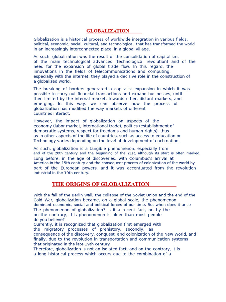 Understanding Globalization's Impact | PDF | Globalization | Market ...