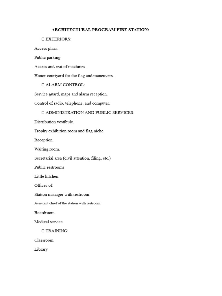 Fire Station Floor Plan Overview | PDF | Public Toilet | Bathroom