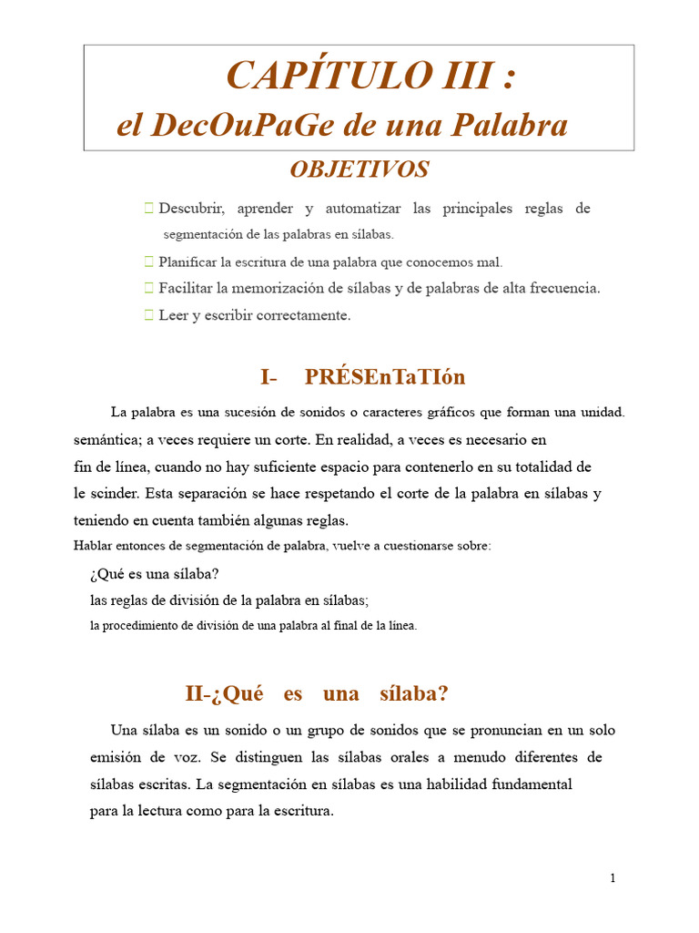 Reglas de separación de sílabas | PDF | Palabra | Sílaba