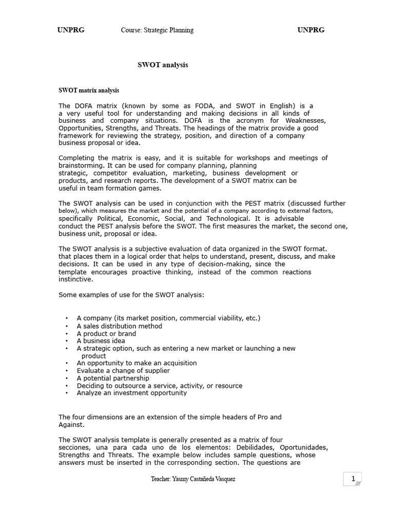 SWOT and PEST Analysis Overview | PDF | Swot Analysis | Economies