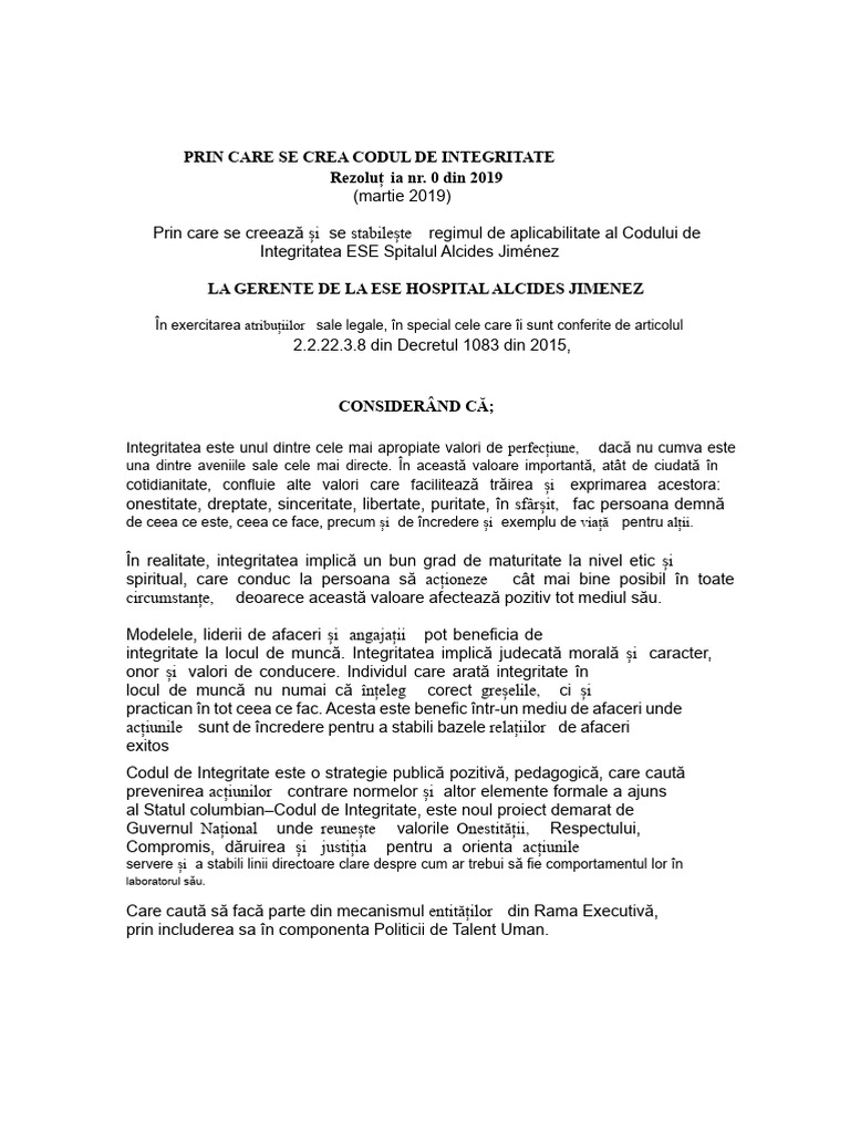 Atelierul 2 - Codul de Integritate | PDF