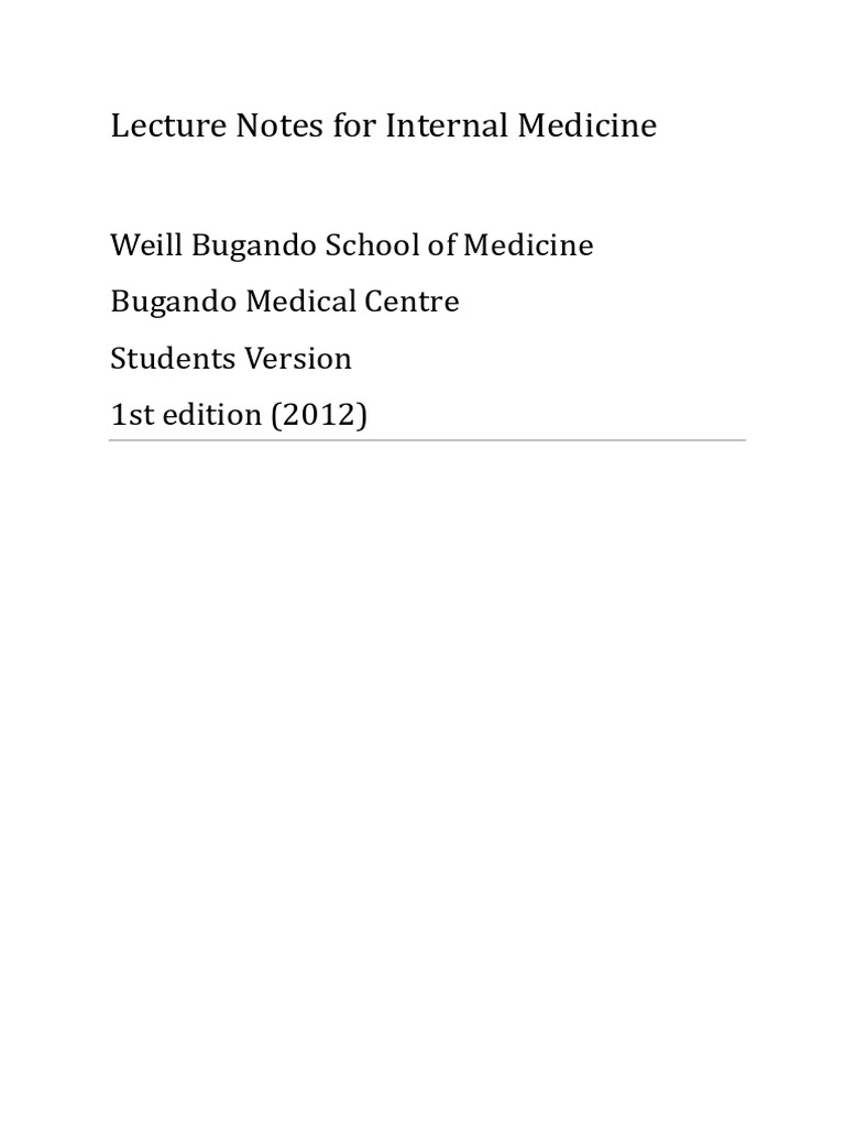 Internal Medicine Lecture Notes for Students | PDF | Medical Diagnosis ...