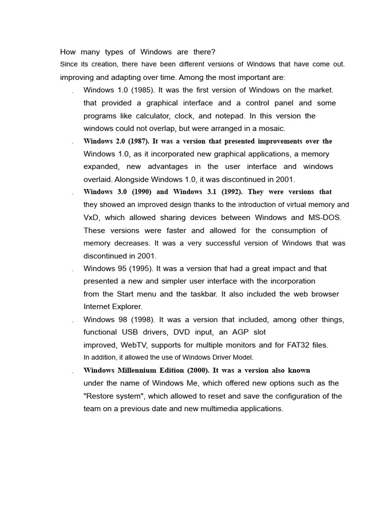 Overview of Windows Operating Systems | PDF | Microsoft Windows | Linux