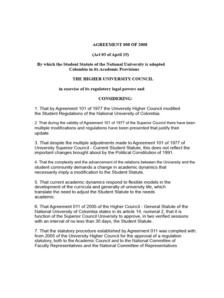 National University Student Statute 2008 | PDF | Academic Degree ...