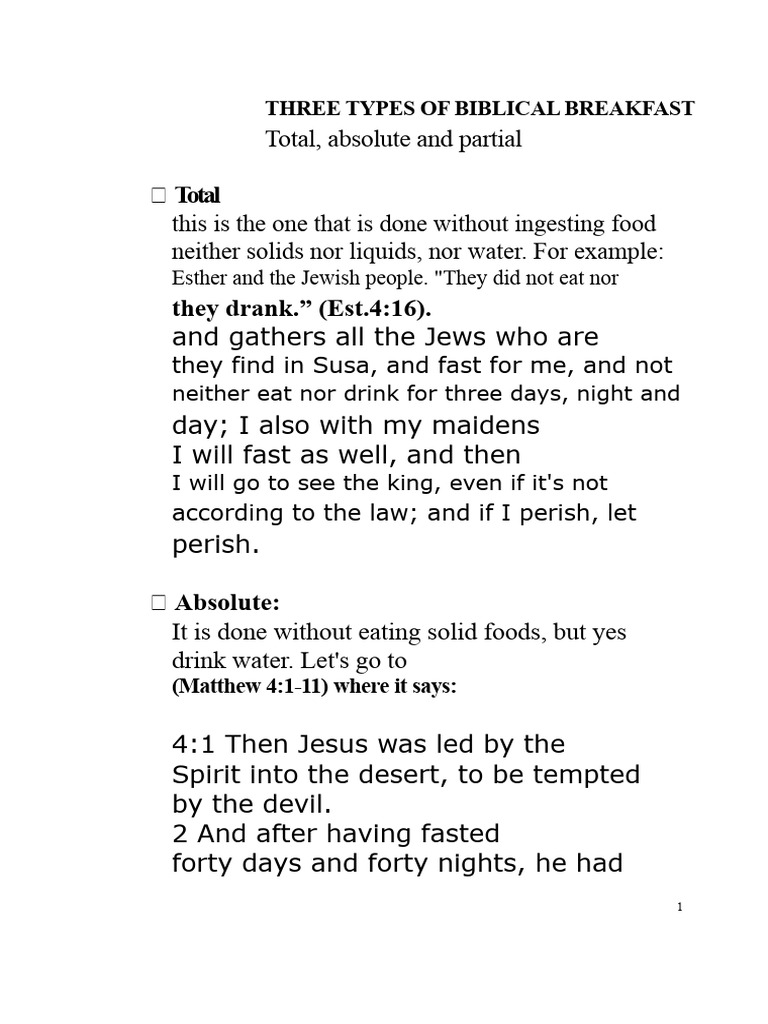 Three Types of Biblical Fasting | PDF | Adam And Eve | Paul The Apostle