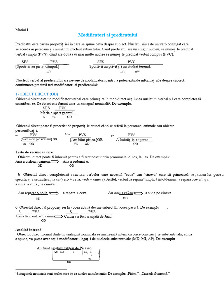Modificatori Ai Predicatului | PDF