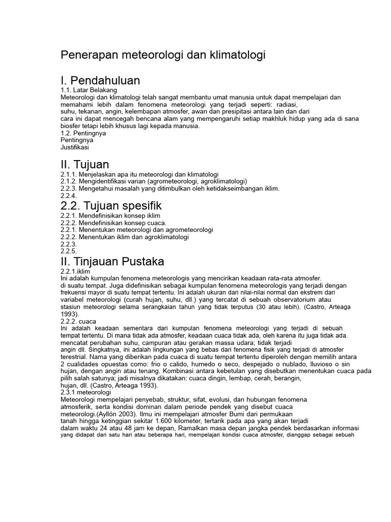 Penerapan Meteorologi dan Klimatologi | PDF