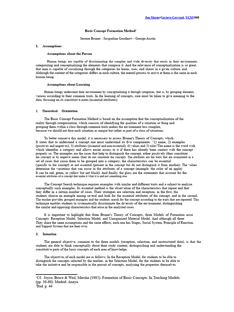 Basic Concept Formation Methods Explained | PDF | Concept | Cognition